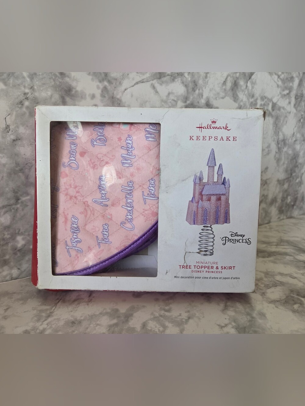 Hallmark Keepsake Disney Princess Miniature Tree Topper & Skirt Set - Pink